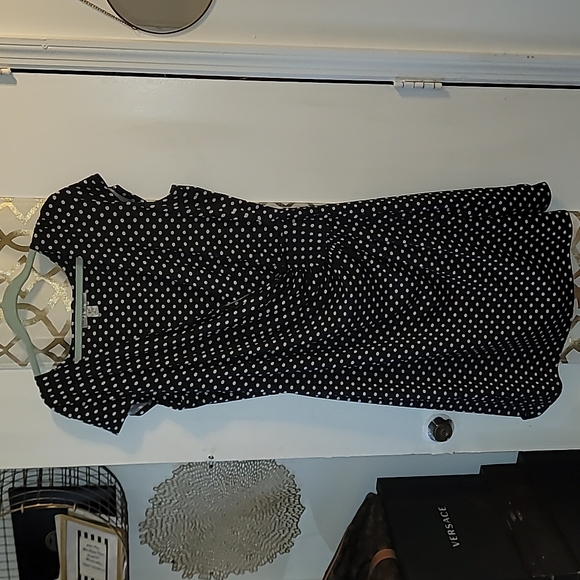 Black & White Pokadot Wrap Dress - Picture 6 of 6